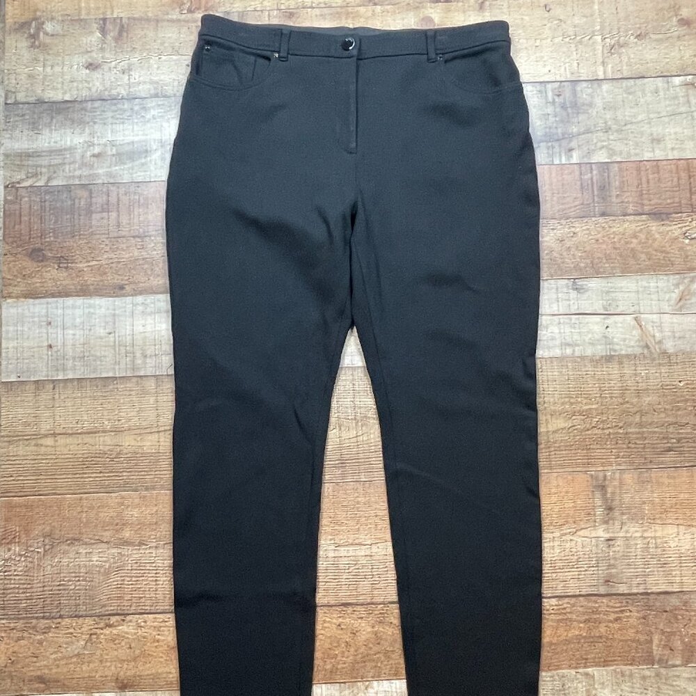 Chico's So Slimming Black Knit Pants size 14/L (Chico's 2.5 Short)